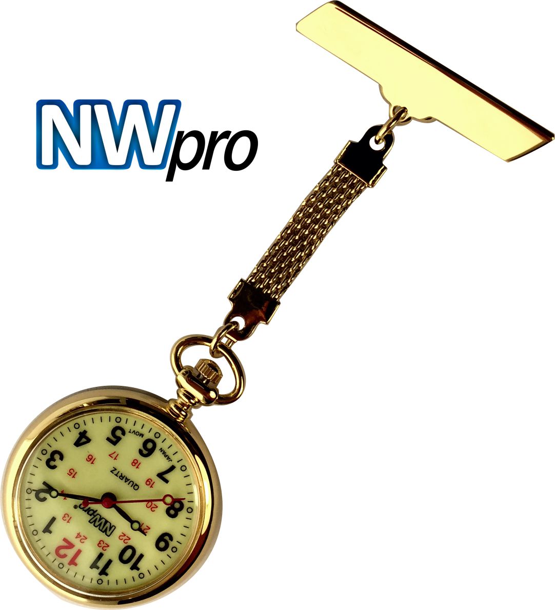 Nurses Pinned Watch - NW•PRO Braided - Gold - Luminous
